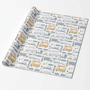 Cute Cars in Traffic Pattern Cadeaupapier