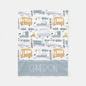 Cute Cars in Traffic Pattern Fleece Deken (Voorkant)