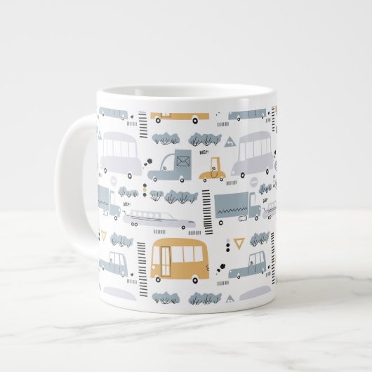 Cute Cars in Traffic Pattern Grote Koffiekop (Links)