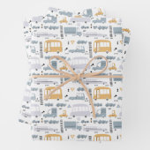 Cute Cars in Traffic Pattern Inpakpapier Vel (In situ)