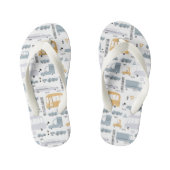 Cute Cars in Traffic Pattern Kinder Teenslippers (Voetbed)