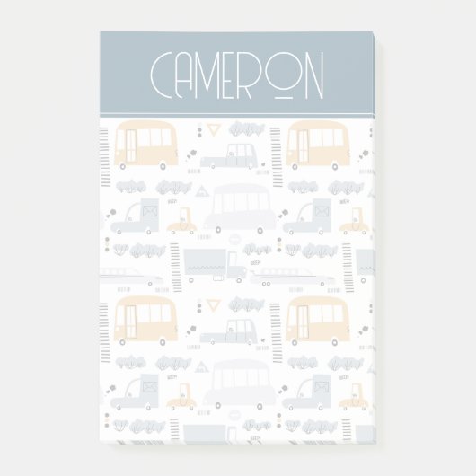 Cute Cars in Traffic Pattern Post-it® Notes (Voorkant)