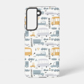 Cute Cars in Traffic Pattern Samsung Galaxy Hoesje (Achterkant)
