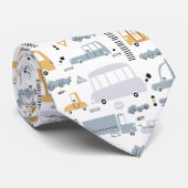 Cute Cars in Traffic Pattern Stropdas (Opgerold)