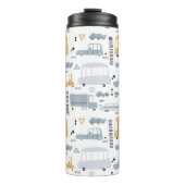 Cute Cars in Traffic Pattern Thermosbeker (Voorkant)