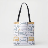 Cute Cars in Traffic Pattern Tote Bag (Voorkant)
