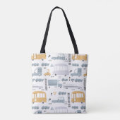 Cute Cars in Traffic Pattern Tote Bag (Achterkant)