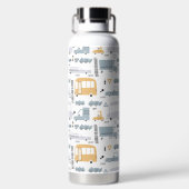 Cute Cars in Traffic Pattern Waterfles (Achterkant)