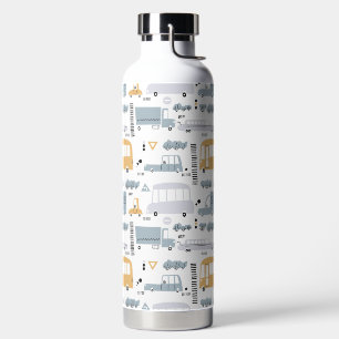 Cute Cars in Traffic Pattern Waterfles