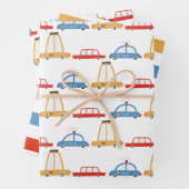 Cute Cars Personalized Gift Wrapping Paper (In situ)