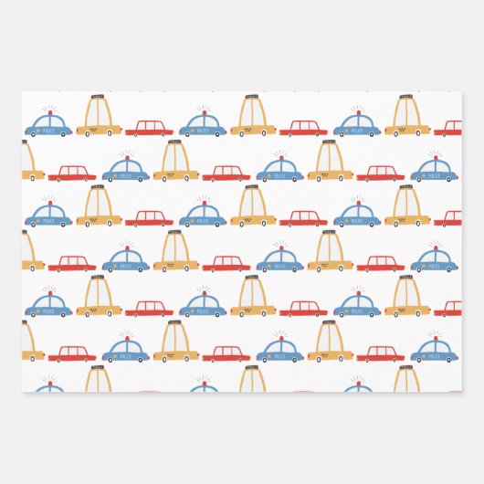 Cute Cars Personalized Gift Wrapping Paper (Voorkant)