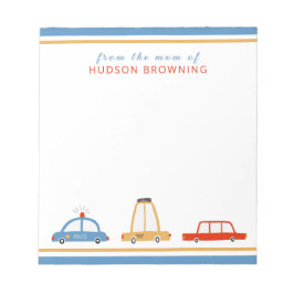 Cute Cars Personalized Ma Notitieblok