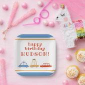 Cute Cars Personalized Party Borden Papieren Bordje (Feest)