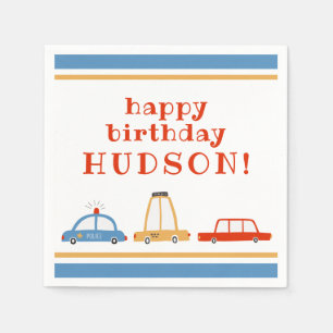 Cute Cars Personalized Party Napkins Servet