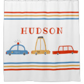 Cute Cars Personalized Shower Curtain Douchegordijn (Voorkant)