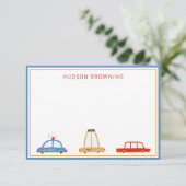 Cute Cars Personated Note Cards Bedankkaart (Staand voorkant)