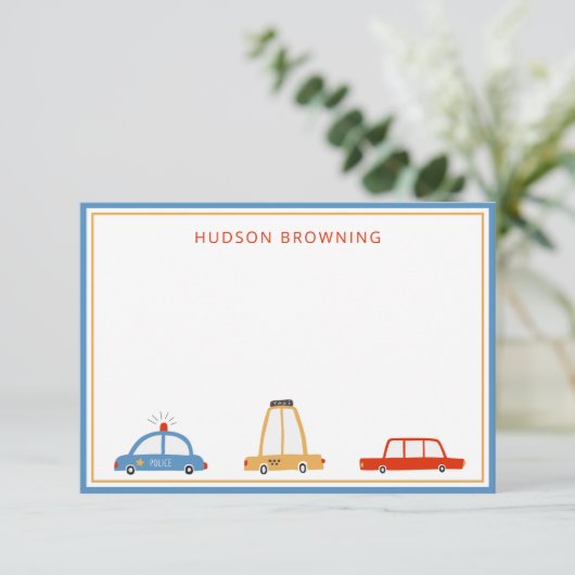 Cute Cars Personated Note Cards Bedankkaart (Staand voorkant)