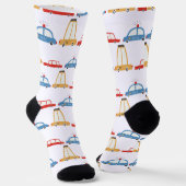 Cute Cars Taxi Police Pattern Socks Sokken (Gebogen)