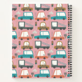 Cute Cars Trucks Pink Personalized Notitieboek (Achterkant)