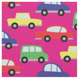 Cute Cars Vehicles Kinder Boys Room Decor Roze Stof