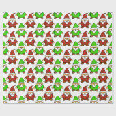 Cute Carton Gnome Drager Pattern Wrapping Paper Cadeaupapier (Vlak)