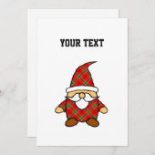 Cute Carton Gnome Drawing Invitation Kaart (Voorkant / Achterkant)