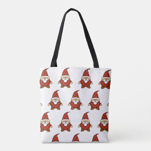 Cute Carton Gnome Pattern Canvas tas (Achterkant)