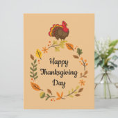 Cute Carton Kalkoen Kaart (Staand voorkant)