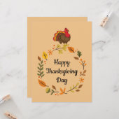 Cute Carton Kalkoen Kaart (Voorkant / Achterkant in situ)