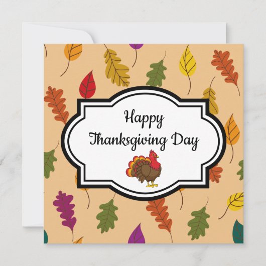 Cute Carton Kalkoen Kaart (Voorkant)