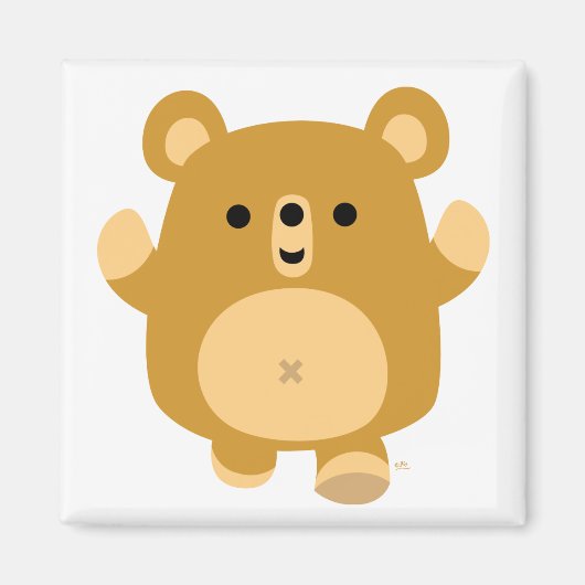 Cute Cartoon Affectionated Beer magnet (Voorkant)