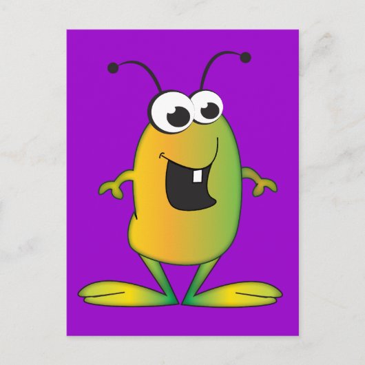 Cute Cartoon Alien Briefkaart (Voorkant)