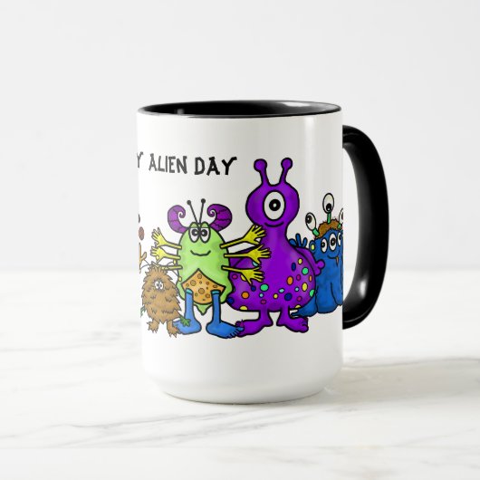 Cute Cartoon Aliens Mok (Voorkant rechts)