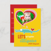 Cute Cartoon Alligator Classroom Valentijn Foto Kaart (Voorkant / Achterkant)