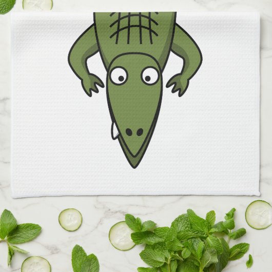 Cute Cartoon Alligator Theedoek (Gevouwen)