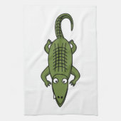 Cute Cartoon Alligator Theedoek (Verticaal)