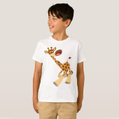 Cute Cartoon Ambling Giraffe Children T-Shirt (Voorkant volledig)