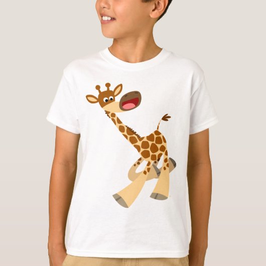 Cute Cartoon Ambling Giraffe Children T-Shirt (Voorkant)