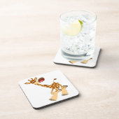 Cute Cartoon Ambling Giraffe Cork Onderzetters (Rechterzijde)