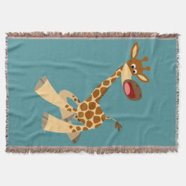 Cute Cartoon Ambling Giraffe Deken