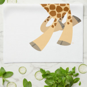 Cute Cartoon Ambling Giraffe Kitchen Towel Theedoek