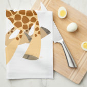Cute Cartoon Ambling Giraffe Kitchen Towel Theedoek (Quarter Fold)