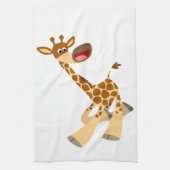 Cute Cartoon Ambling Giraffe Kitchen Towel Theedoek (Verticaal)