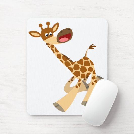 Cute Cartoon Ambling Giraffe Mousepad Muismat (Met muis)