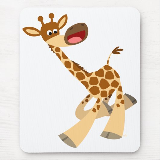 Cute Cartoon Ambling Giraffe Mousepad Muismat (Voorkant)