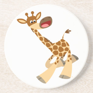Cute Cartoon Ambling Giraffe Onderzetter