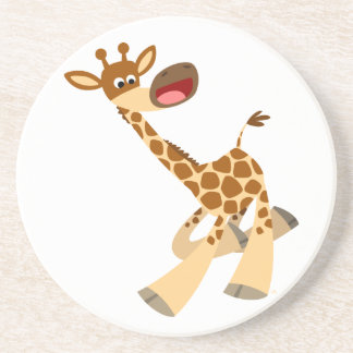 Cute Cartoon Ambling Giraffe Onderzetter