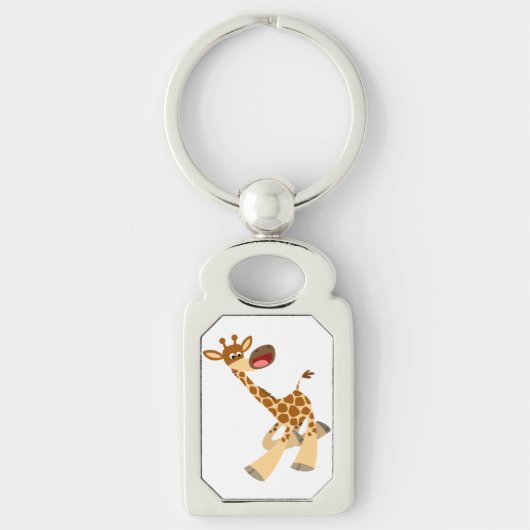 Cute Cartoon Ambling Giraffe Sleutelhanger (Voorkant)