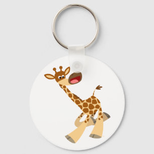 Cute Cartoon Ambling Giraffe Sleutelhanger