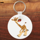 Cute Cartoon Ambling Giraffe Sleutelhanger (Voorkant)